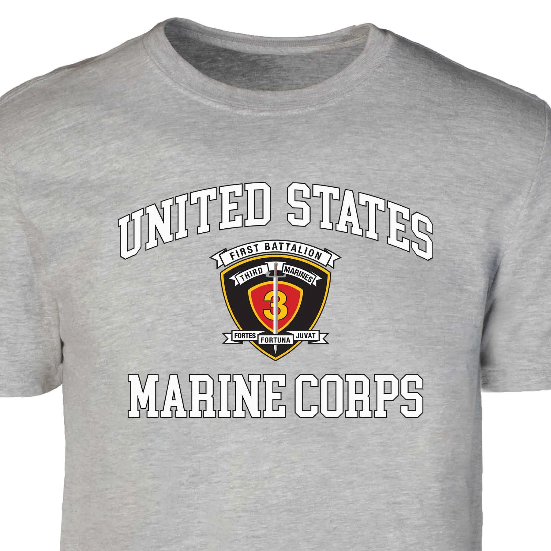 1st Battalion 3rd Marines USMC  Patch Graphic T-shirt