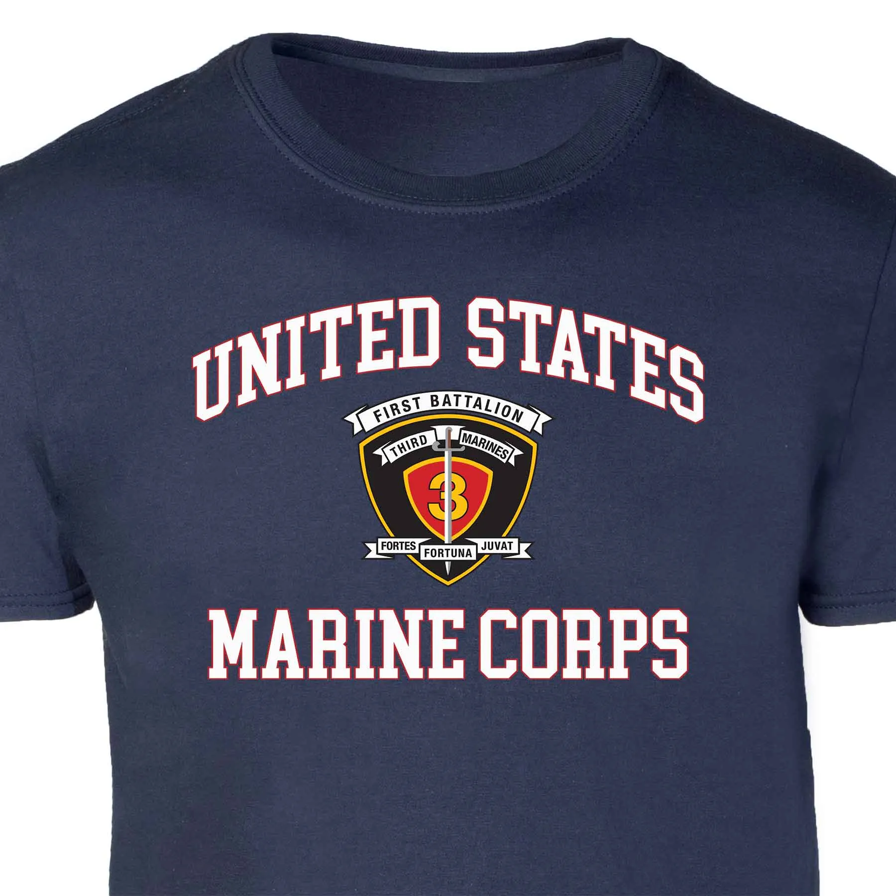 1st Battalion 3rd Marines USMC  Patch Graphic T-shirt