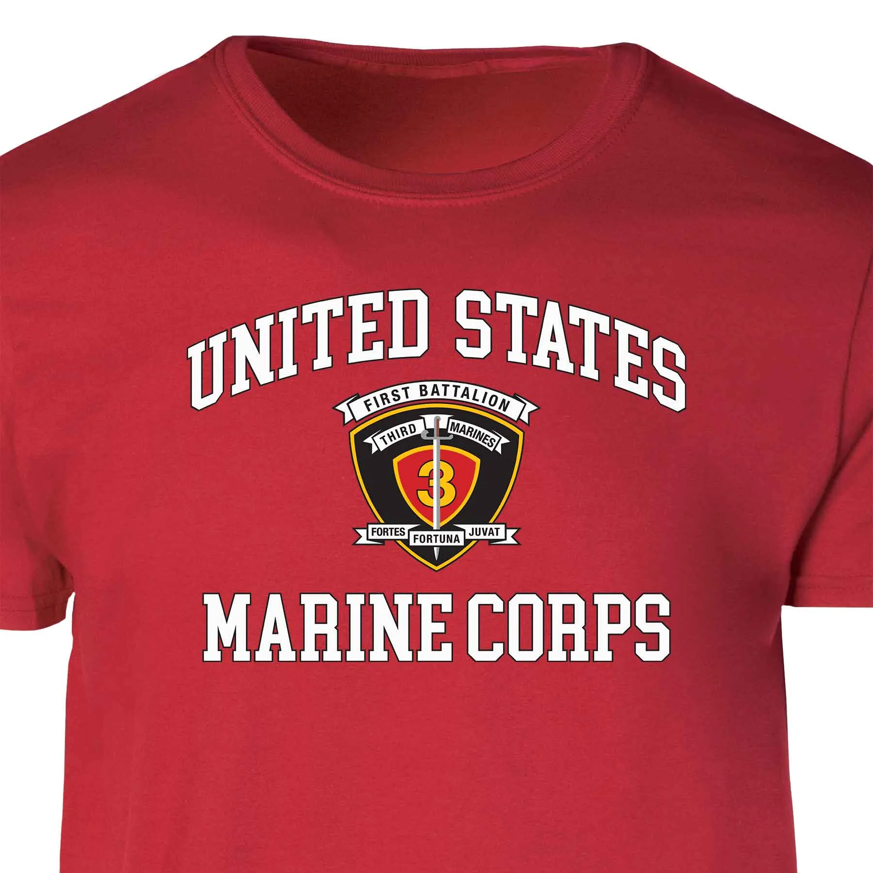 1st Battalion 3rd Marines USMC  Patch Graphic T-shirt