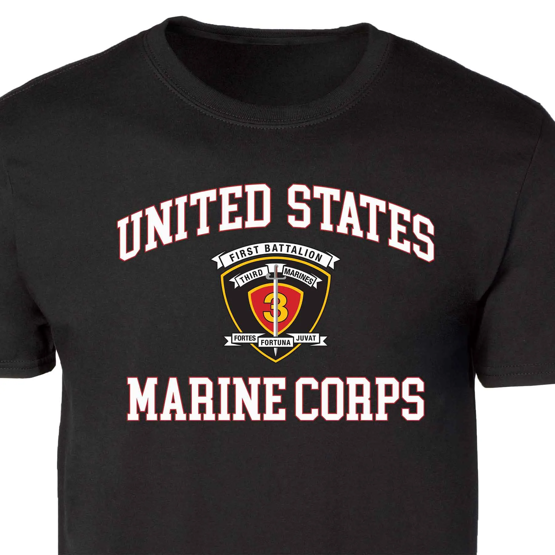 1st Battalion 3rd Marines USMC  Patch Graphic T-shirt