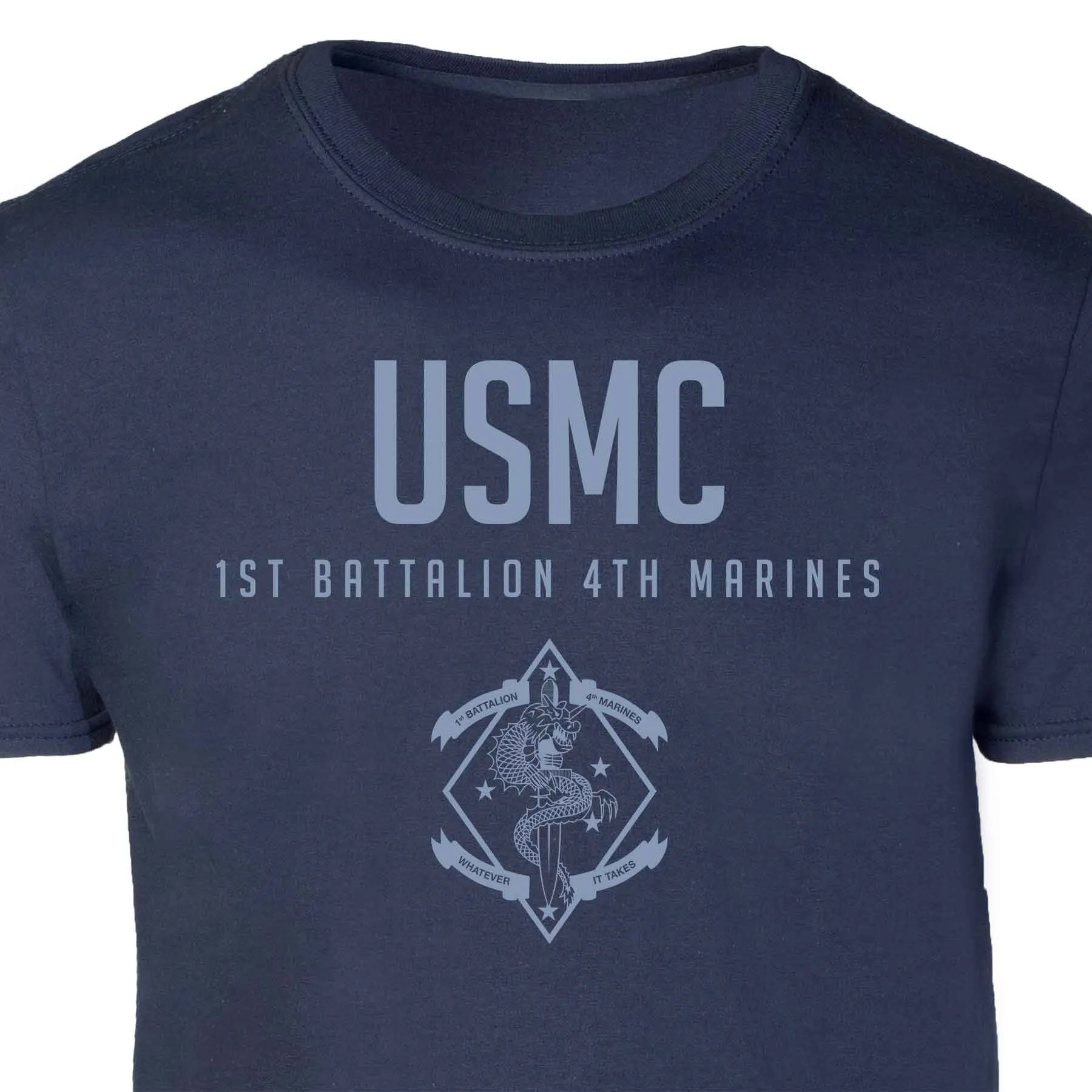 1st Battalion 4th Marines Tonal Patch Graphic T-shirt