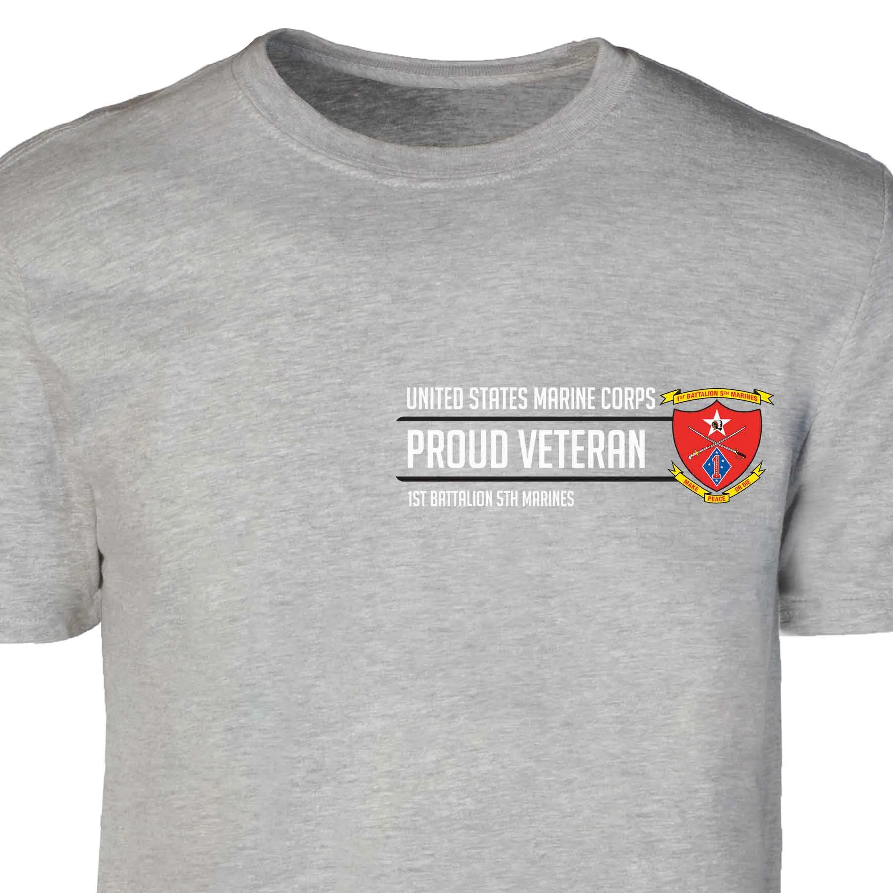 1st Battalion 5th Marines Proud Veteran Patch Graphic T-shirt