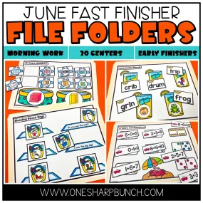 20 Early Finishers Activities, File Folder Games & Morning Work for June | Printable Classroom Resource | One Sharp Bunch