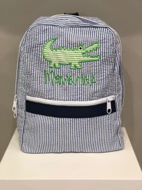 Alligator Seersucker Backpack