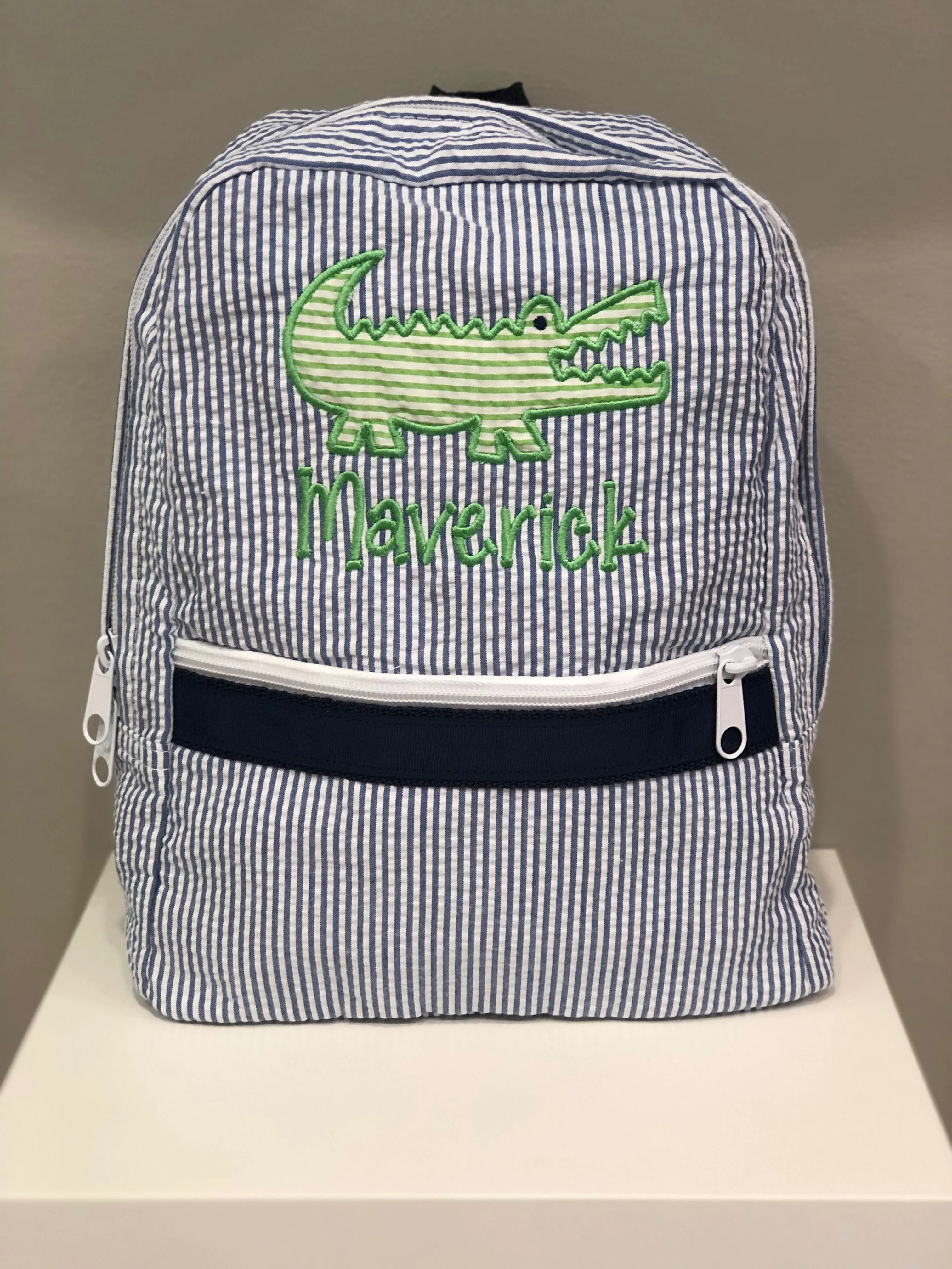 Alligator Seersucker Backpack