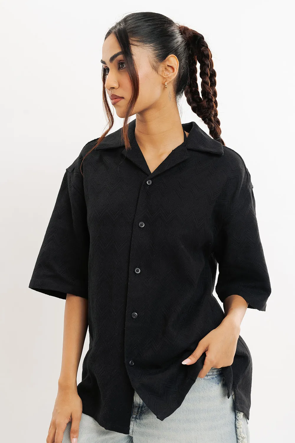 Angular Black Women's Shirt