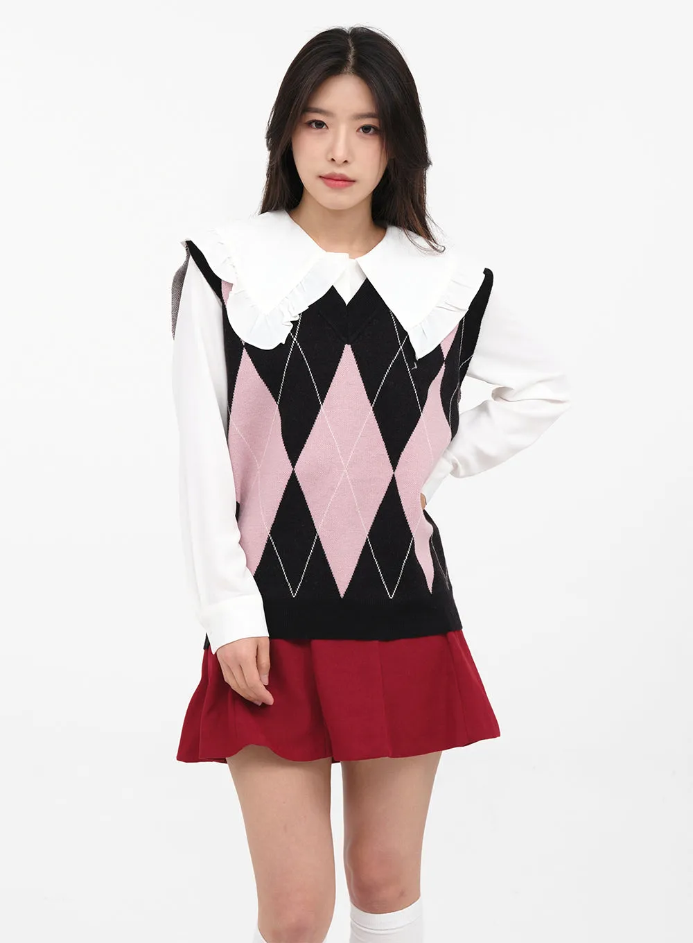 Argyle Knit Vest K0302