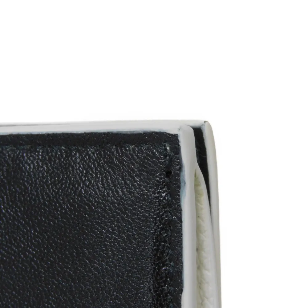 BALENCIAGA Tri-fold wallet 558208 0OTG3 9000 textured grain leather (embossed) White x black New logo Ville mini wallet Women(Unisex) Used Authentic