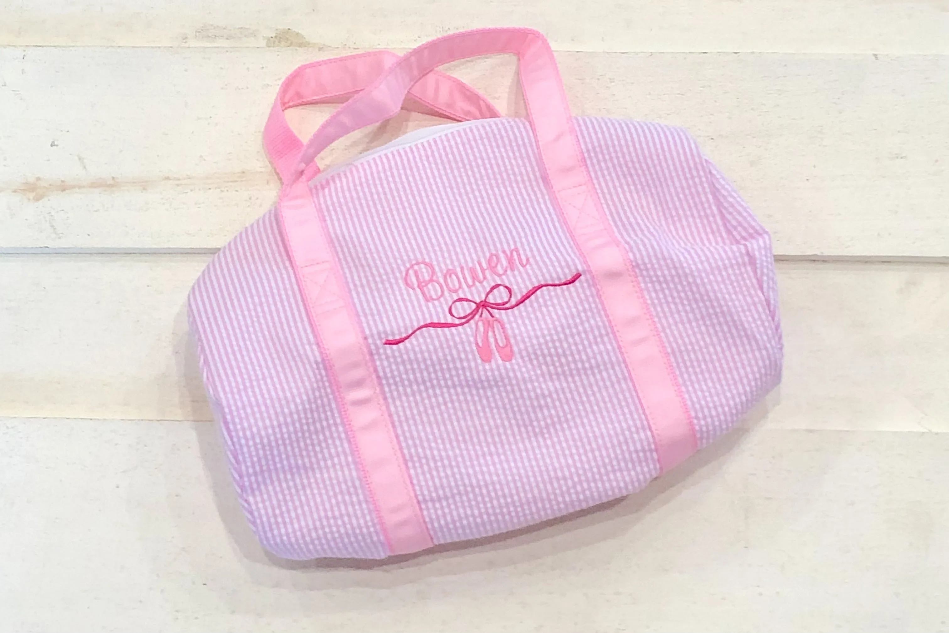 Ballet Bow Seersucker Dance Bag