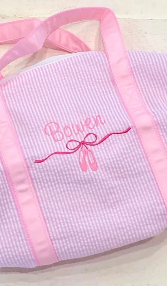 Ballet Bow Seersucker Dance Bag