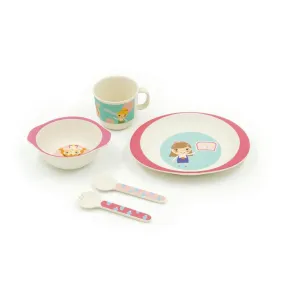 Bamboo Fibre Kids Dinnerware Set - Pink Girl