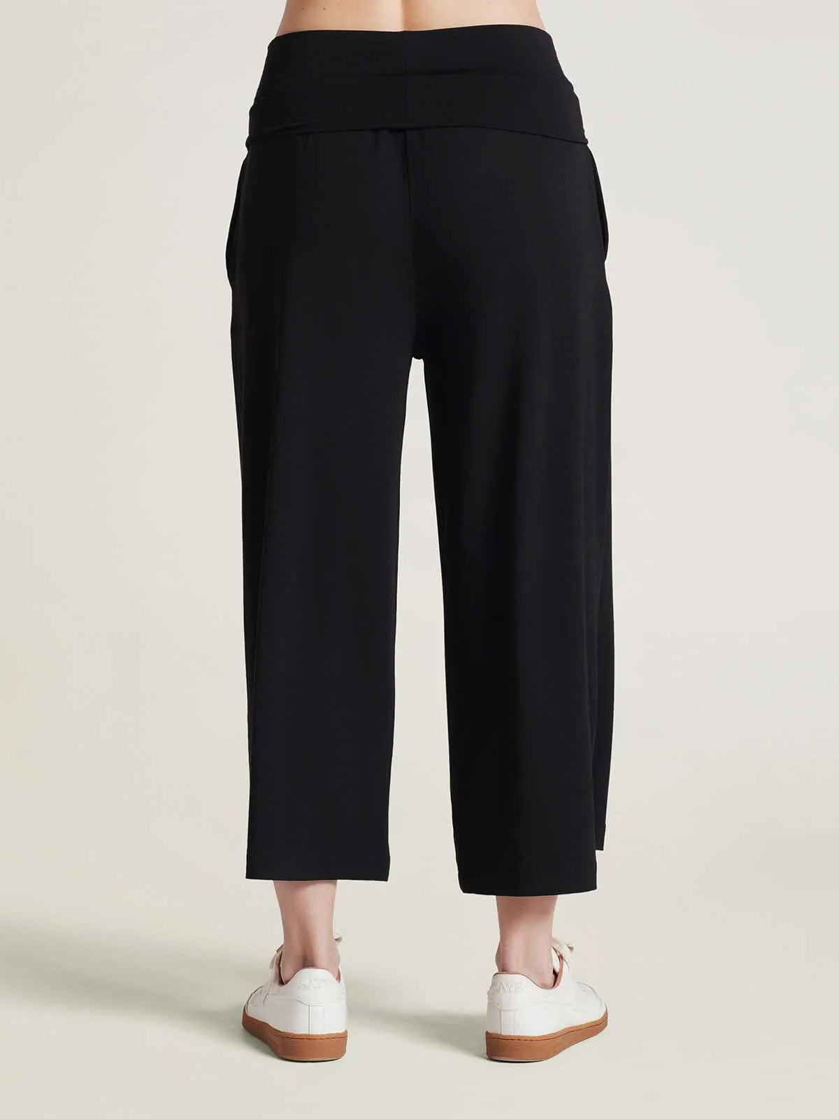 Bamboo Wide Leg Culottes - Black