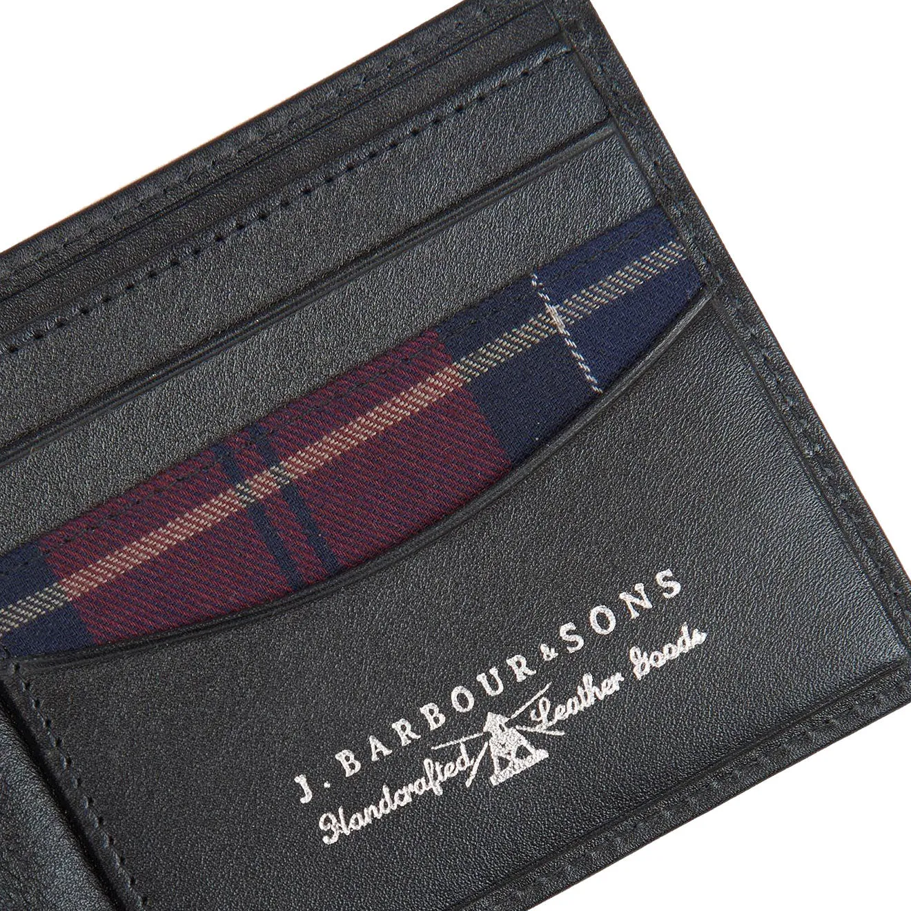 Barbour Colwell Leather Billfold Wallet Black / Cordovan