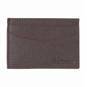 Barbour Grain Leather Card Holder Dark Brown