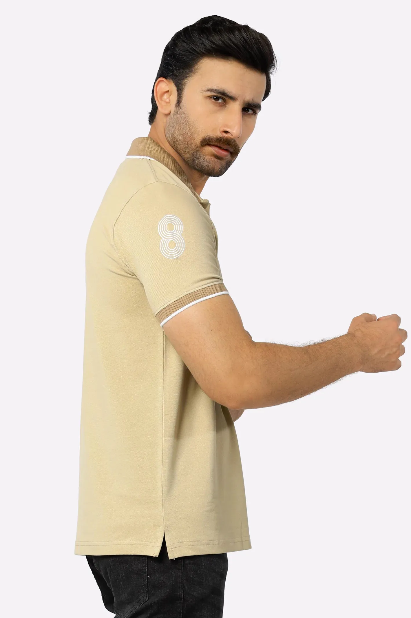 Beige Basic Polo