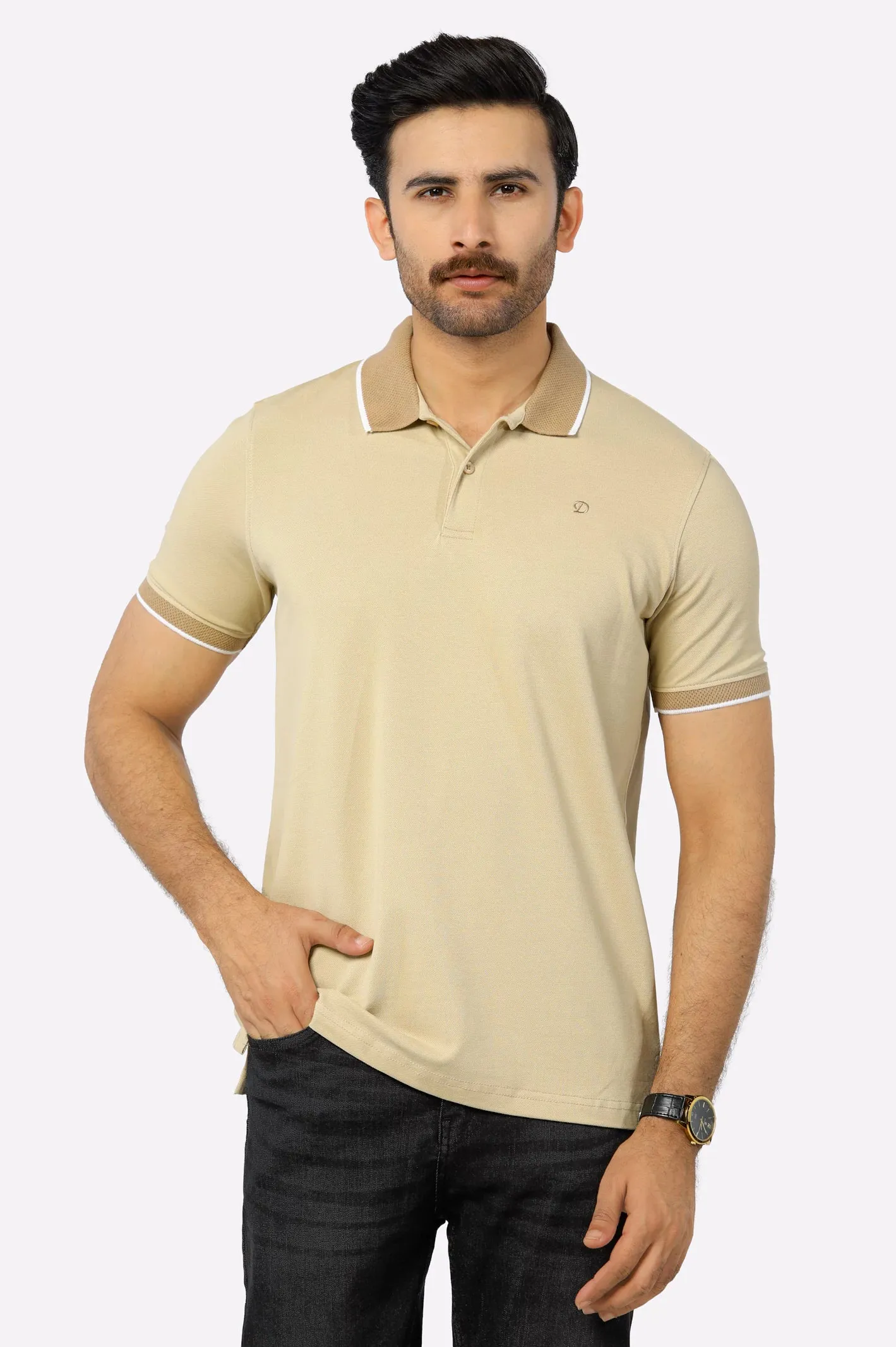 Beige Basic Polo