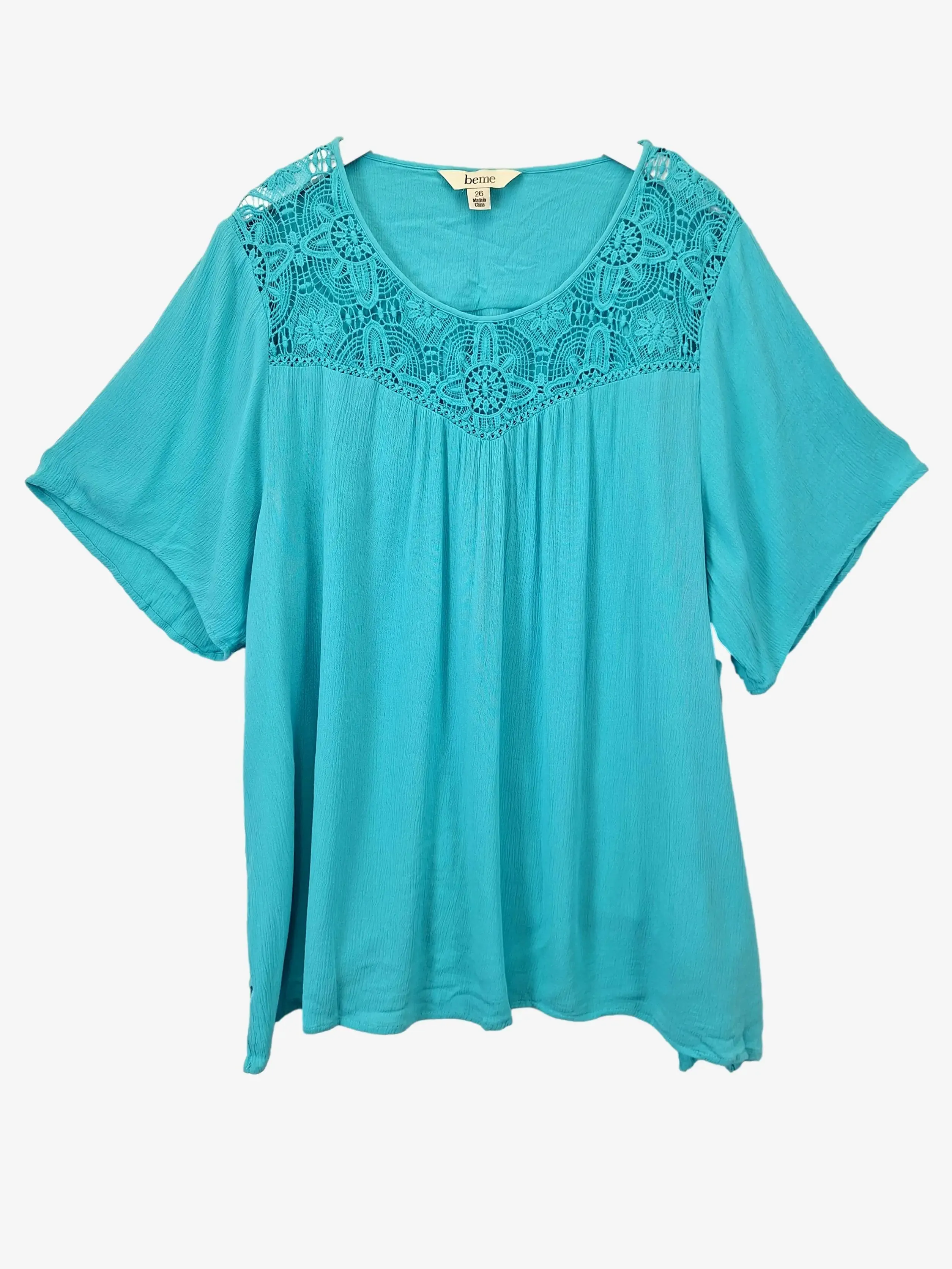 Beme Timeless Lace Yoke Top Size 26