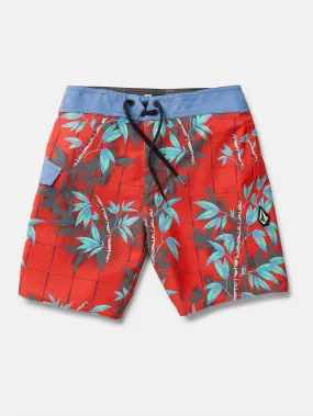 Big Boys Lido Print Mod-Tech Trunks - Flash Red