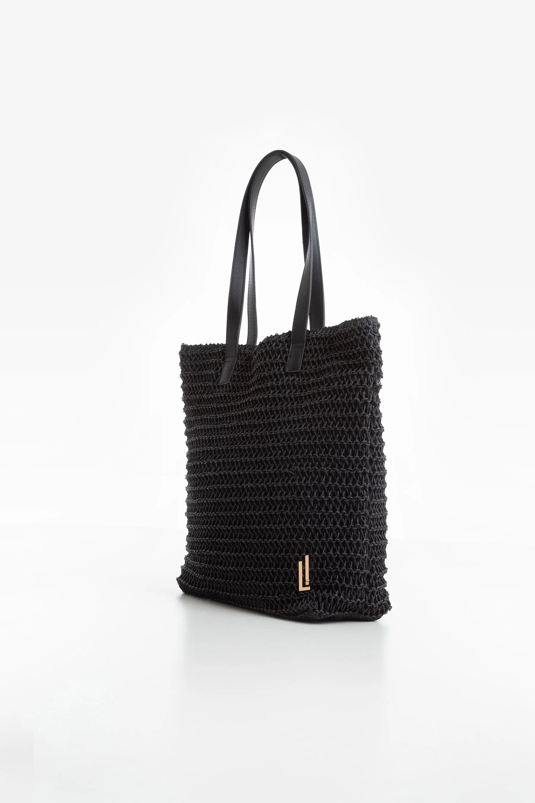 Black Straw Bag