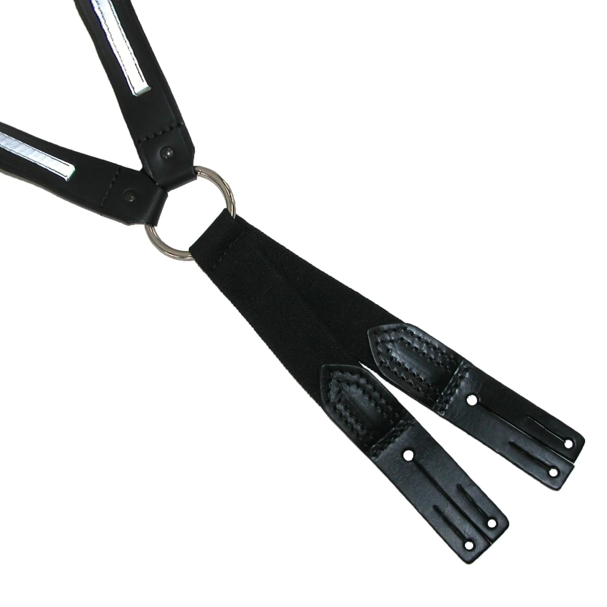 Boston Leather Leather Reflective Button End Fireman Work Suspenders