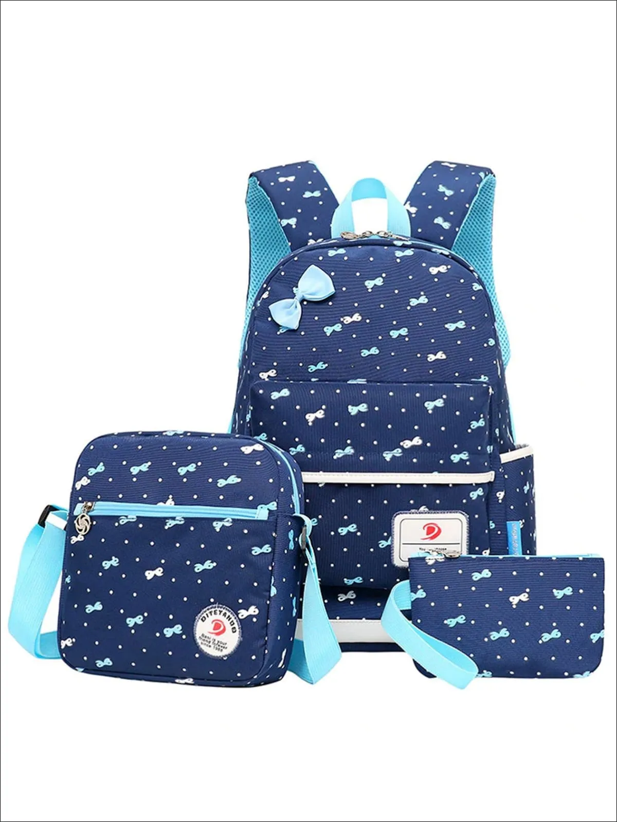 Bows and Dots 3pc Backpack Set