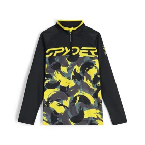 Boys Camo Half Zip - Acid Yellow