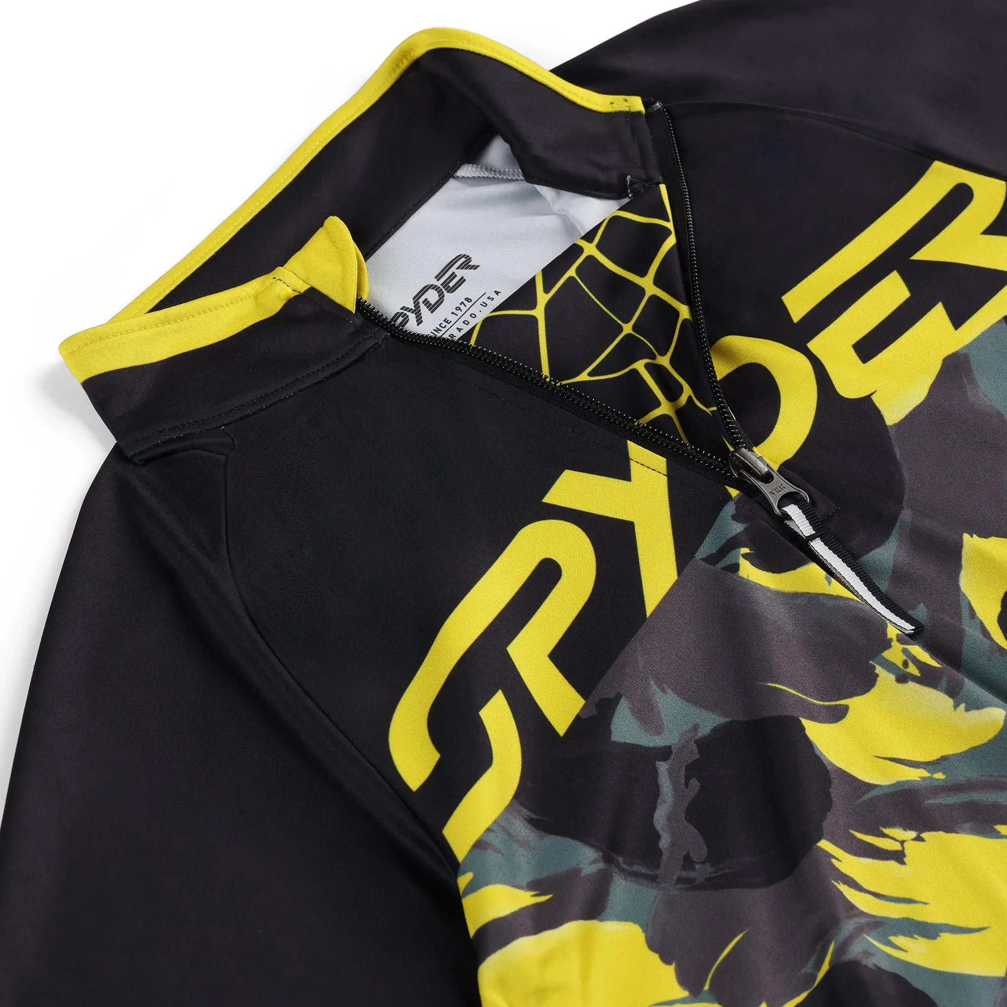 Boys Camo Half Zip - Acid Yellow