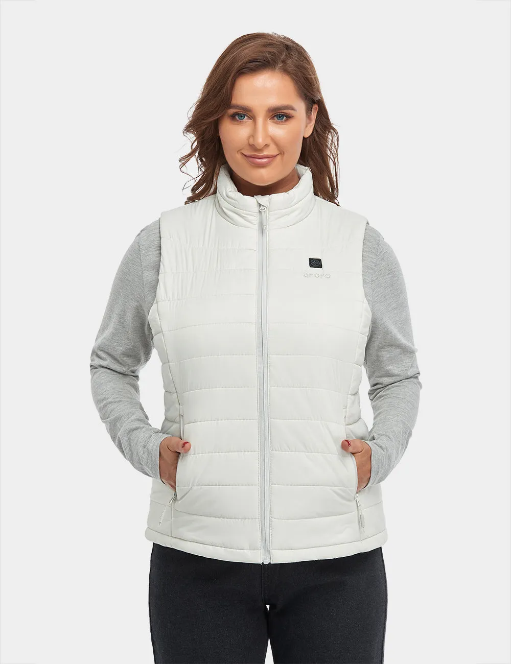 Bundle Deal - Women's Classic Heated Vest (Off-White) & Extra Mini 5K Battery