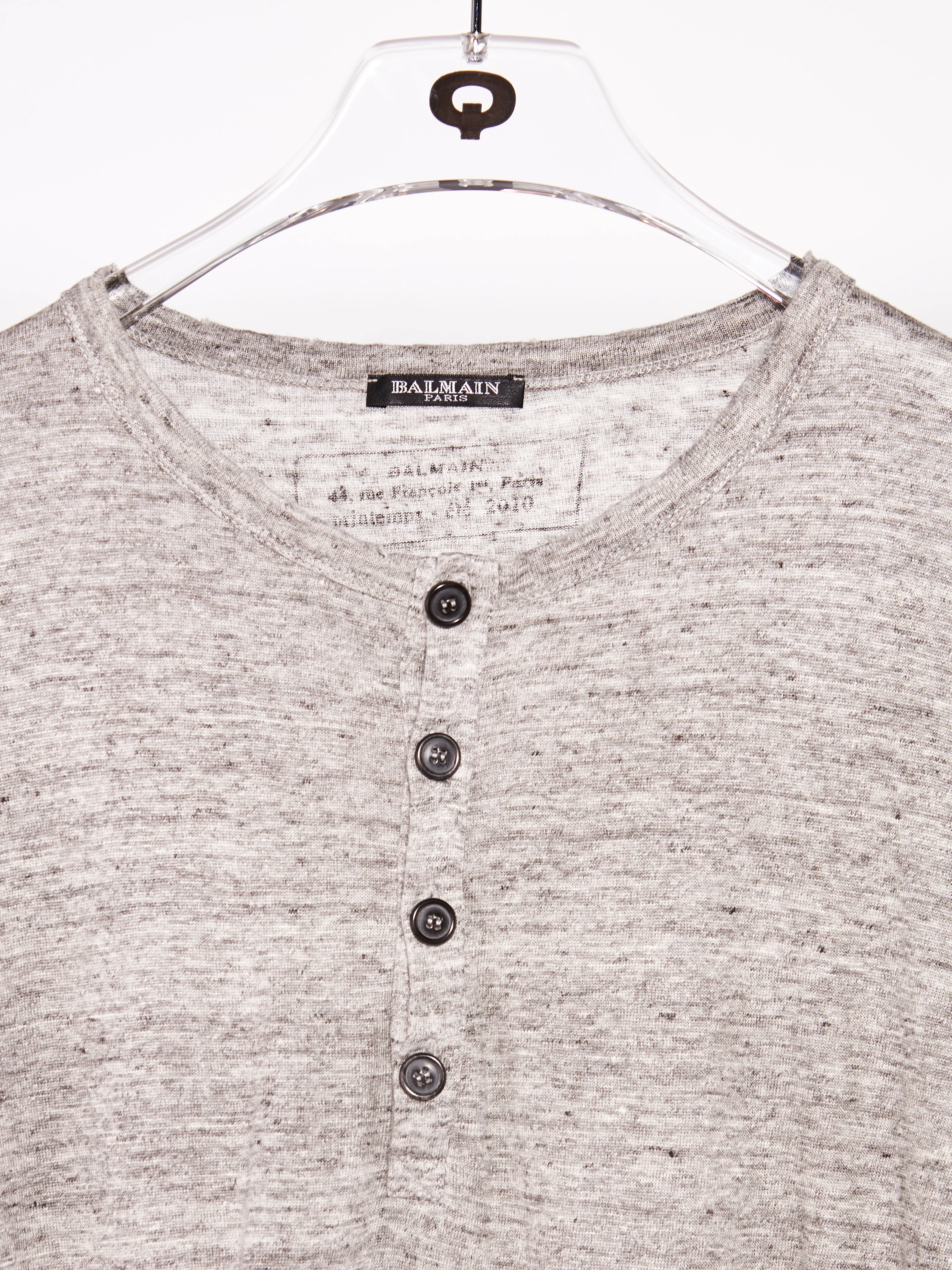 Buttoned Melange T-shirt