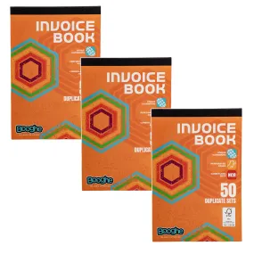 Carbonless Invoice Book 50 Duplicate Sets (3 Pack)