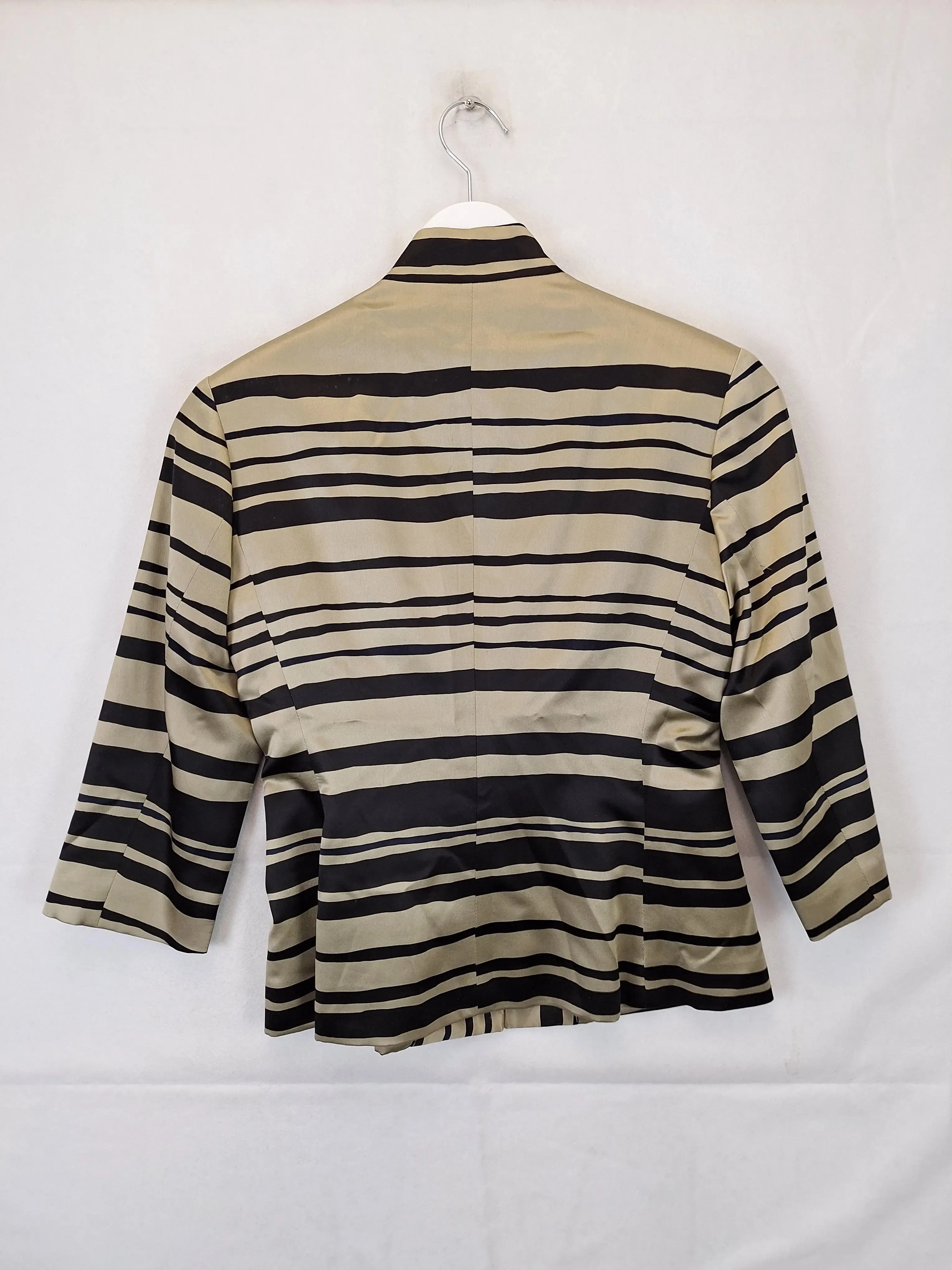 Carla Zampatti Stripped Fitted Blouse Size 8