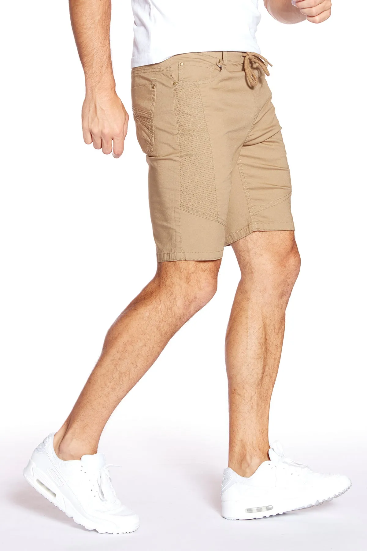 CASH - Mens Ripstop Moto Stitch Short - Beige