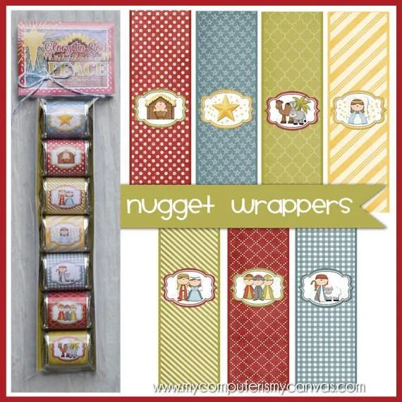 Christmas Nugget Wrappers {MANGER} PRINTABLE