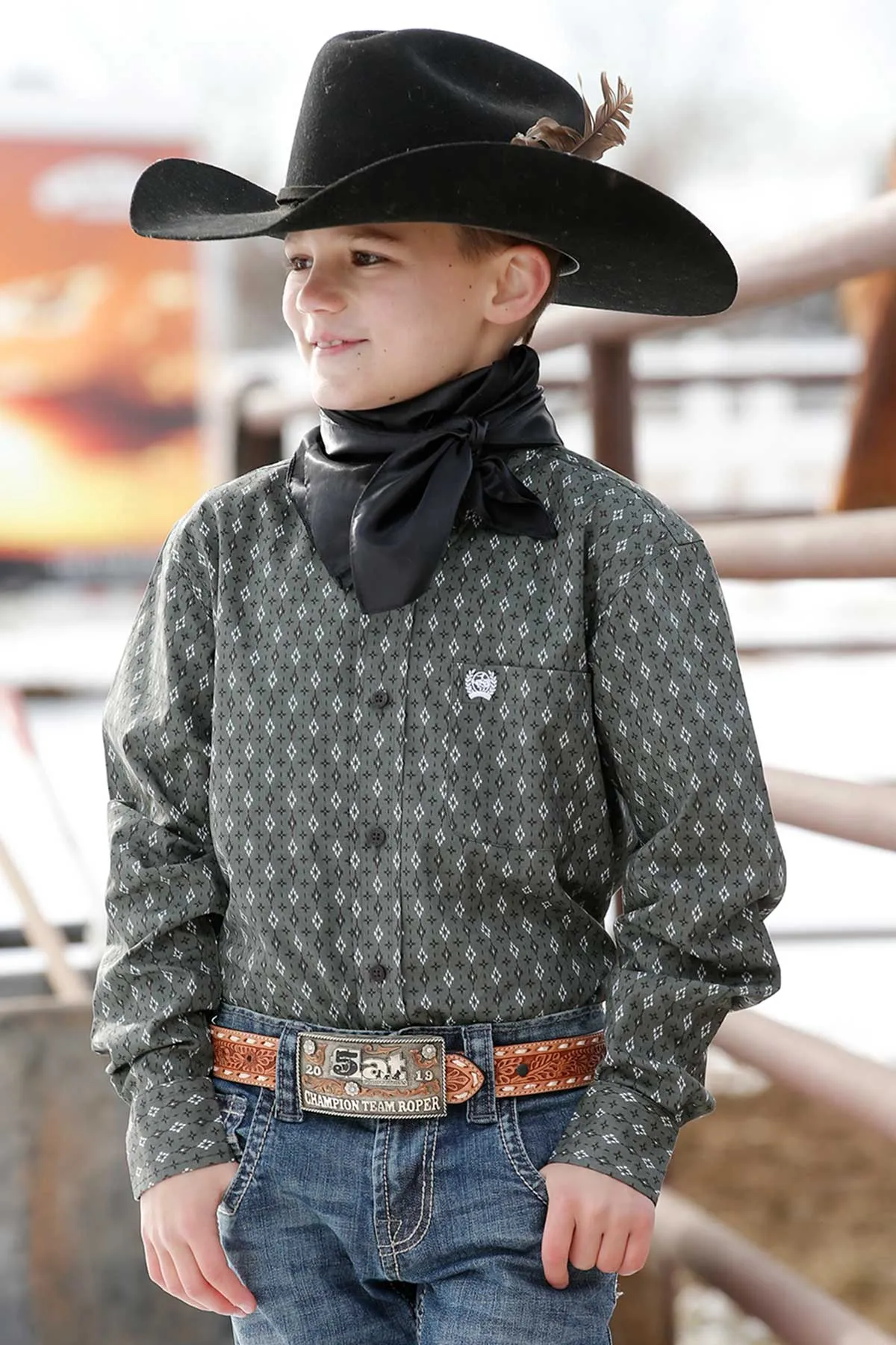 Cinch Boy's Geometric Print Shirt