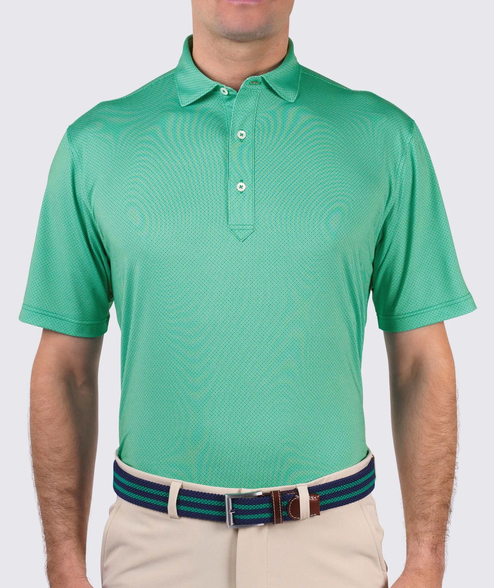 Clarence Mini Diamond Jacquard Performance Polo