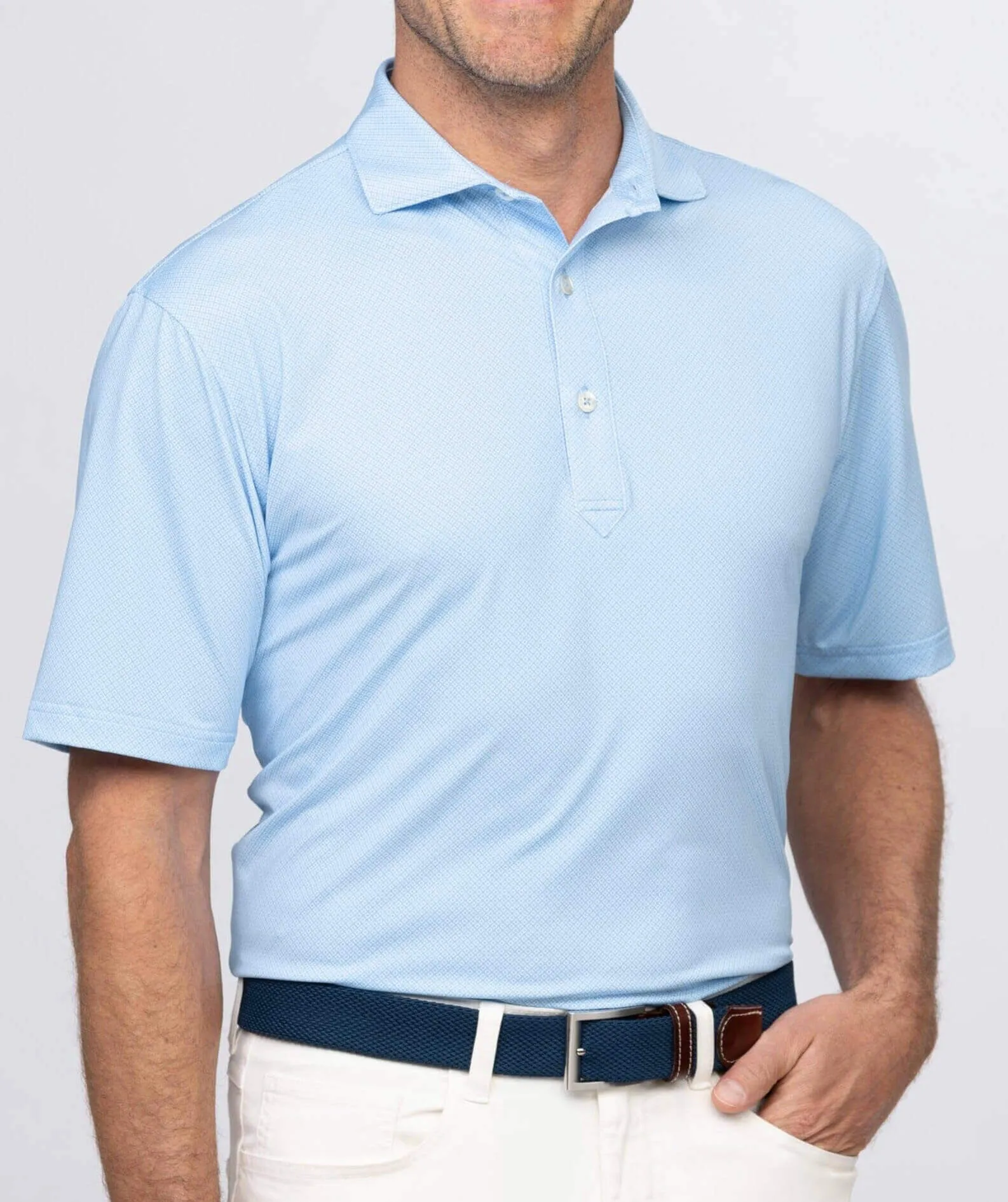 Clarence Mini Diamond Jacquard Performance Polo