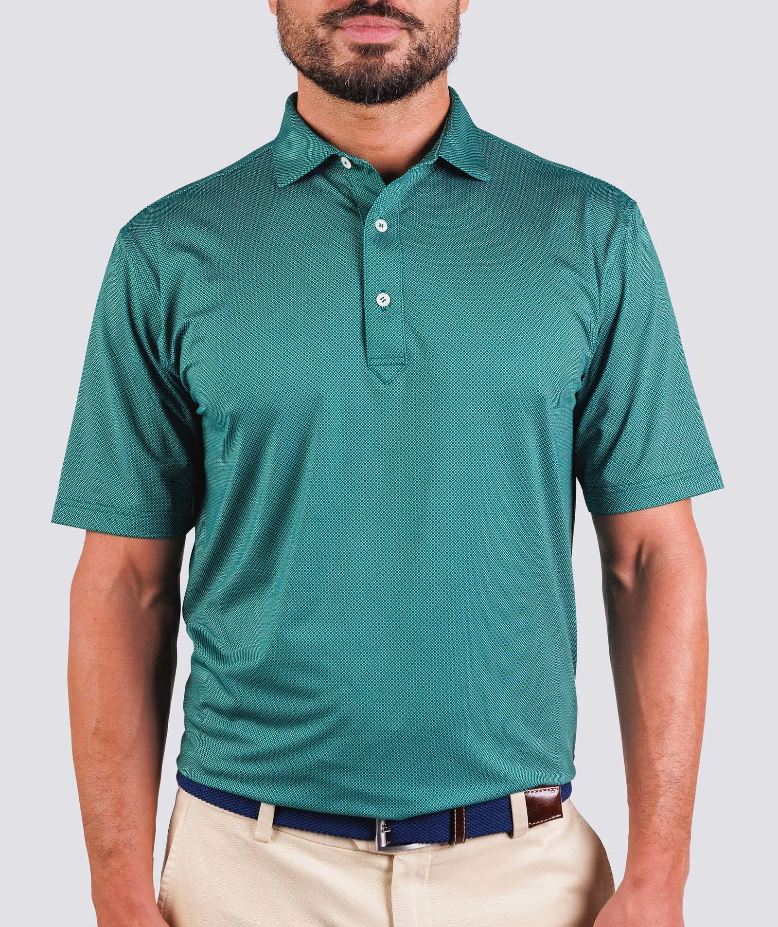 Clarence Mini Diamond Jacquard Performance Polo