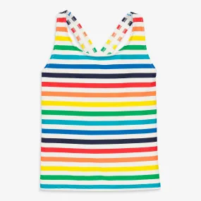 Clearance swim top in rainbow stripe