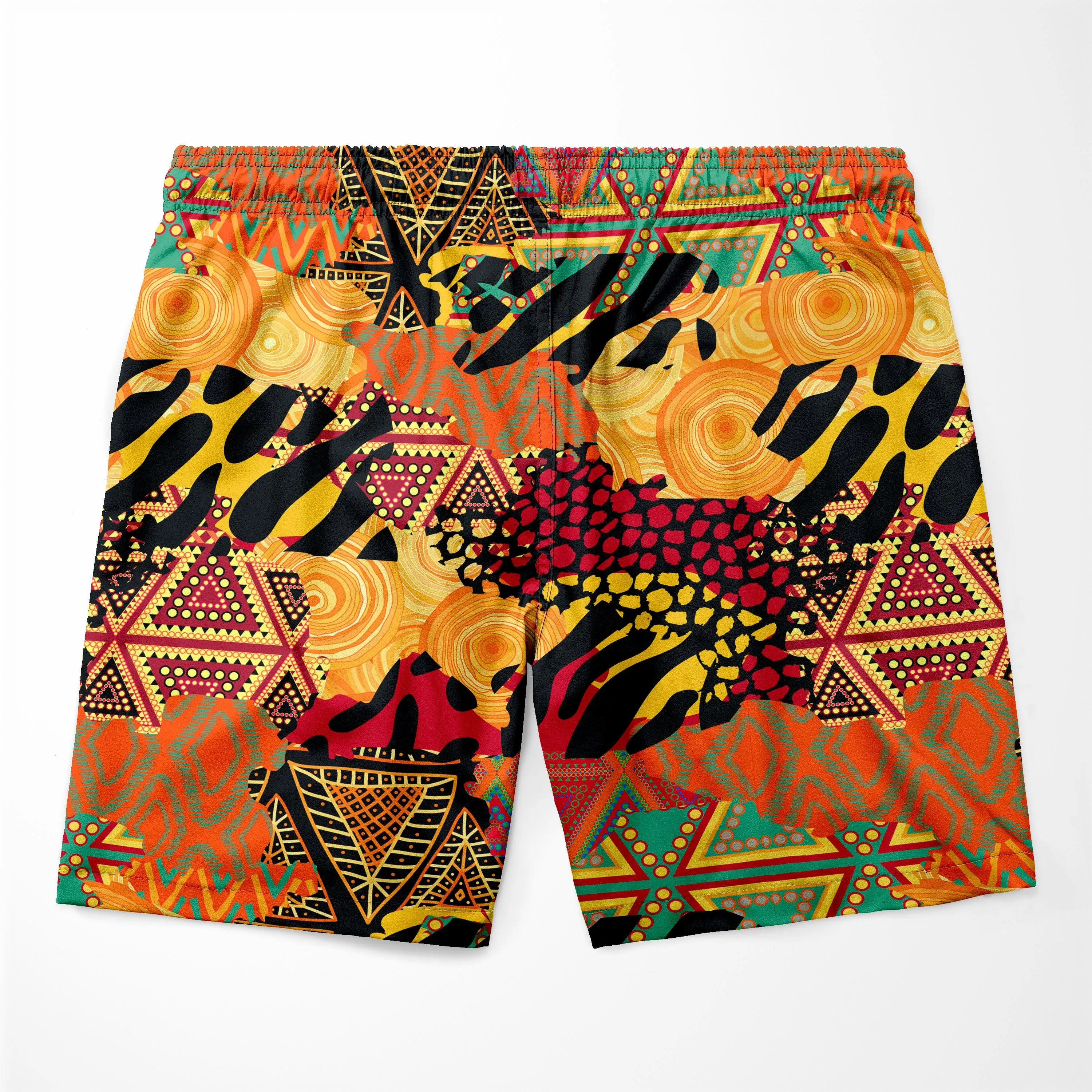 Colored African Patchwork Hawaiian Shirt and Shorts Set