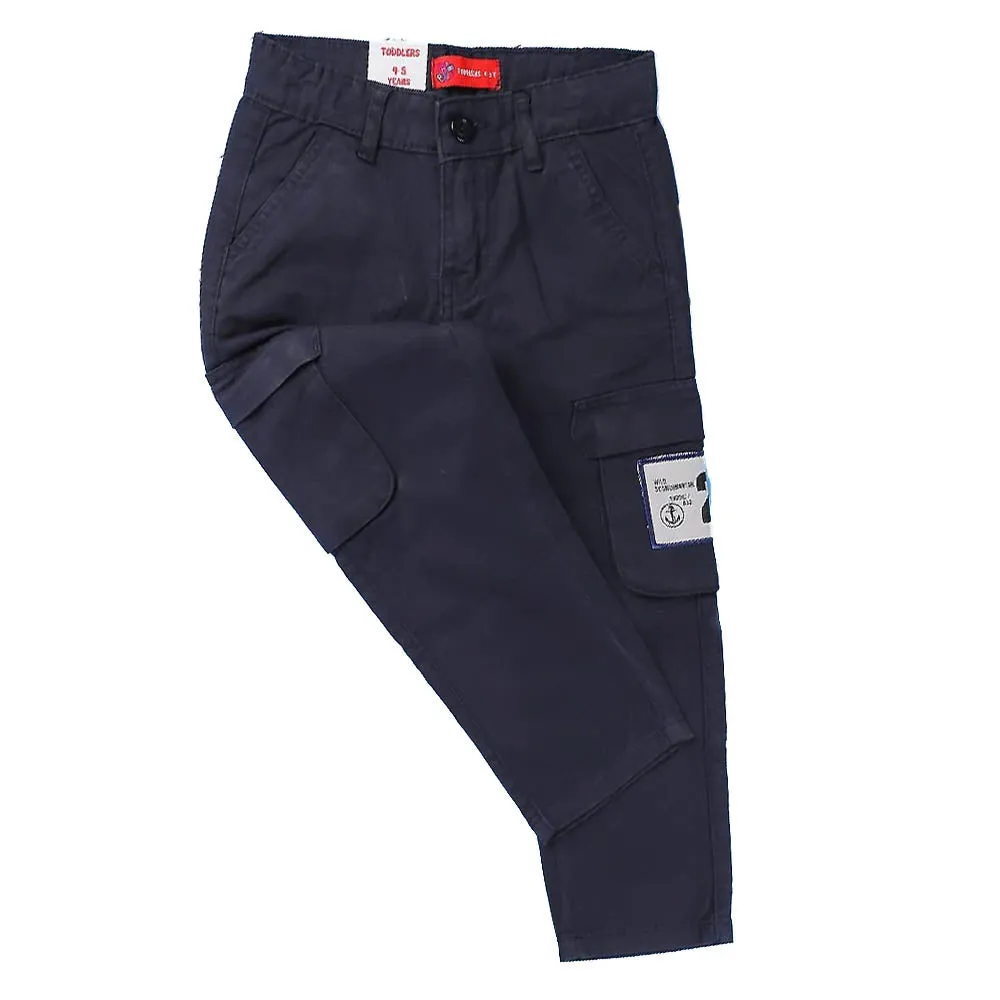 Cotton Pant For Boys - Navy Blue