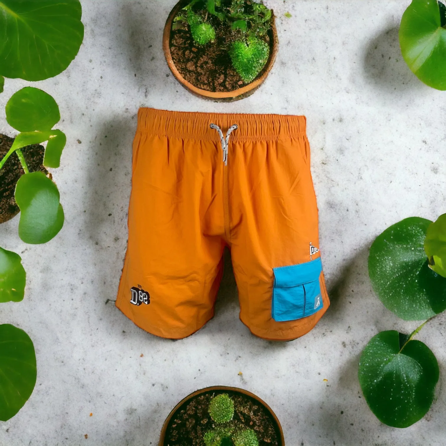 DLAB Hybrid Shorts Orange Blue Pocket