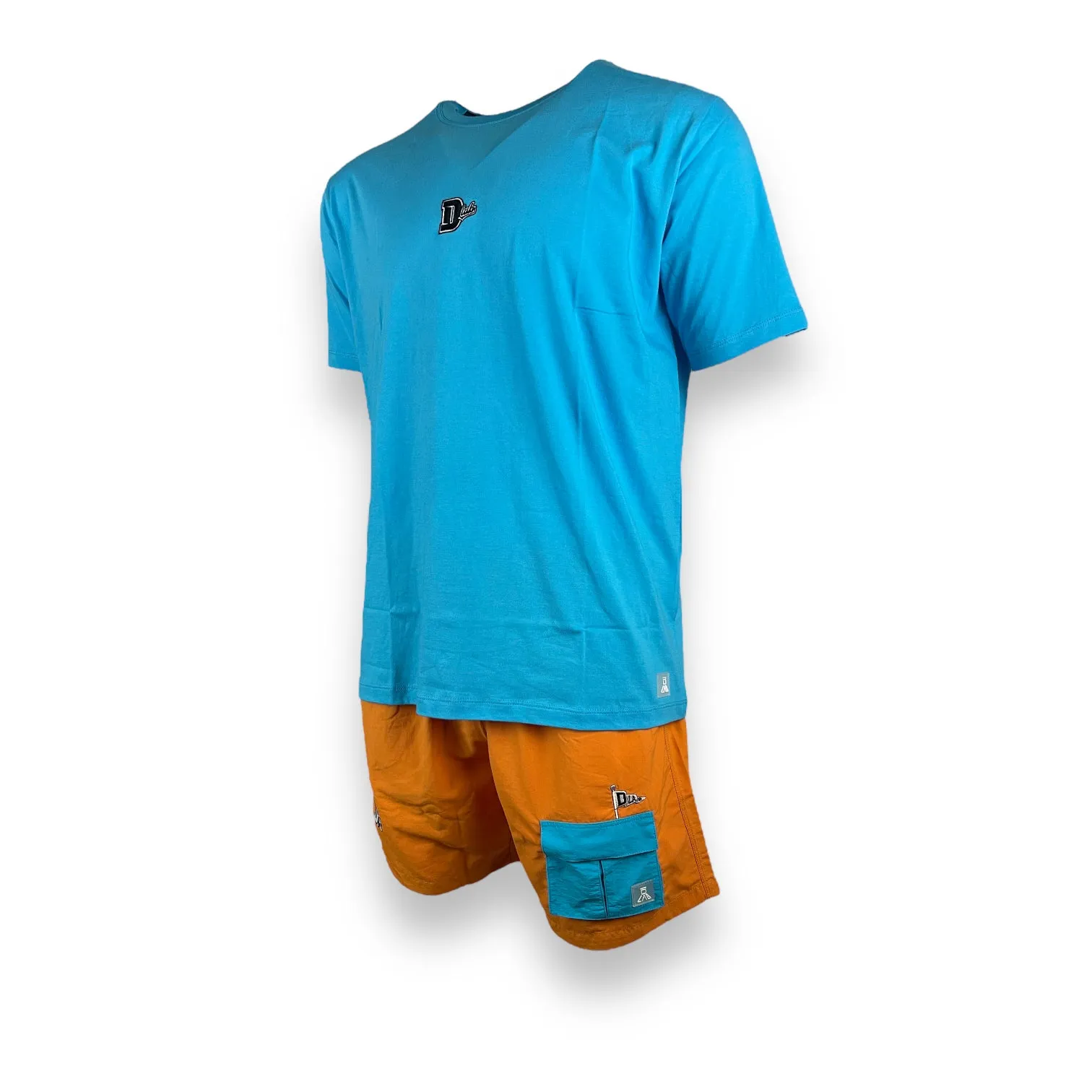 DLAB Hybrid Shorts Orange Blue Pocket