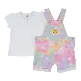 Elegant Kids 2 Pc Dungarees And T-Shirt Set - Smiley