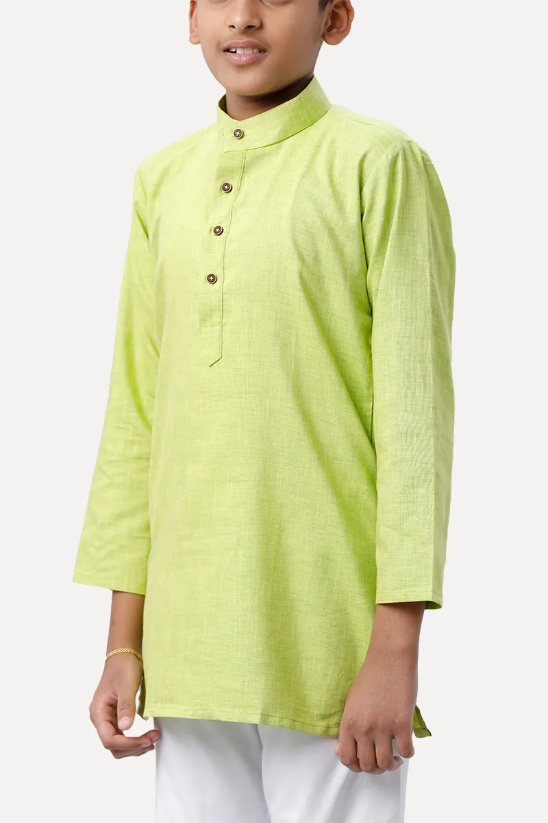 Exotic - Light Green Kurta and Pyjama 2 In 1 Set For Kids | Uathayam