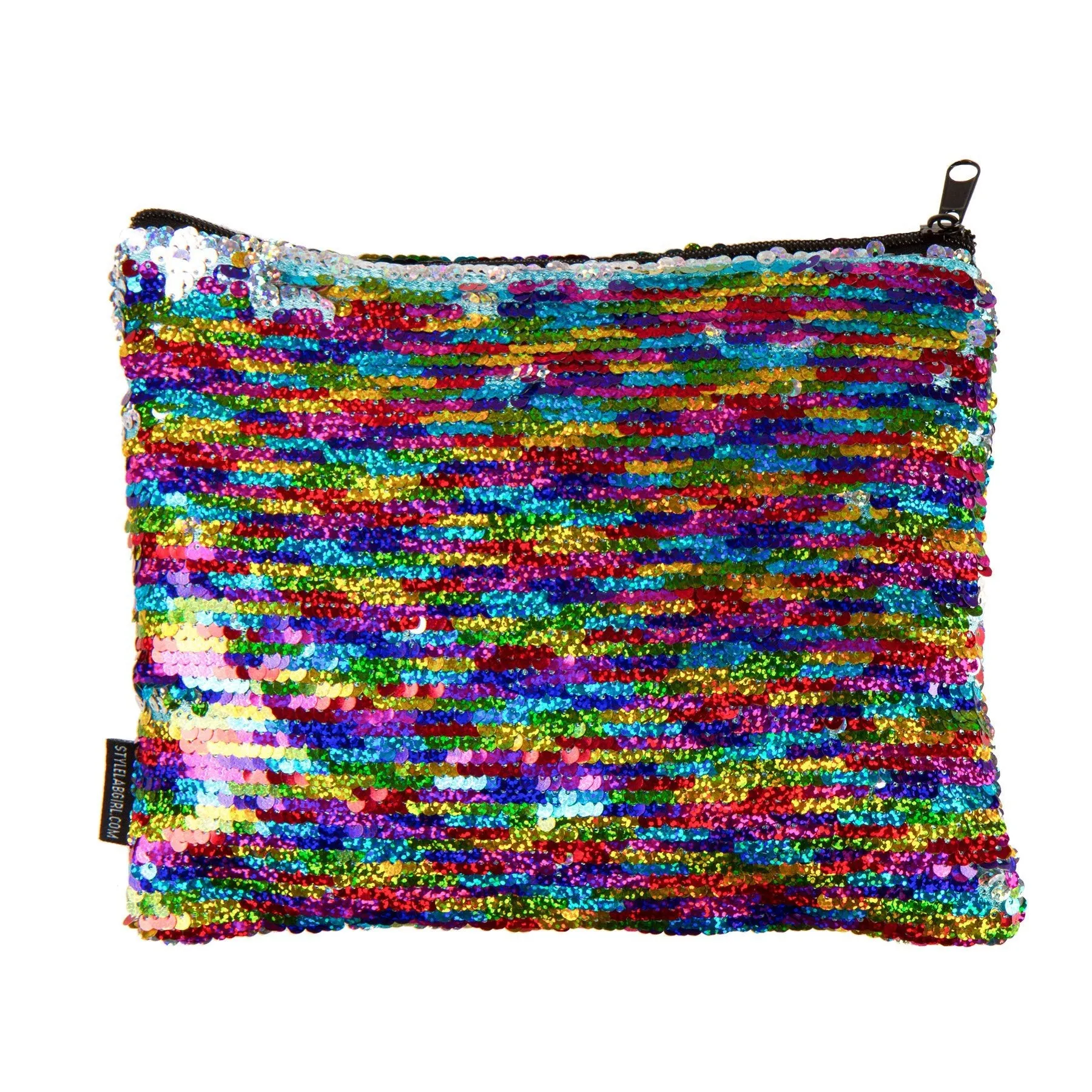 FA Magic Sequin Cosmetic/Pencil Pouch - Rainbow/Silver