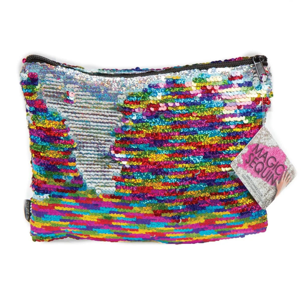 FA Magic Sequin Cosmetic/Pencil Pouch - Rainbow/Silver