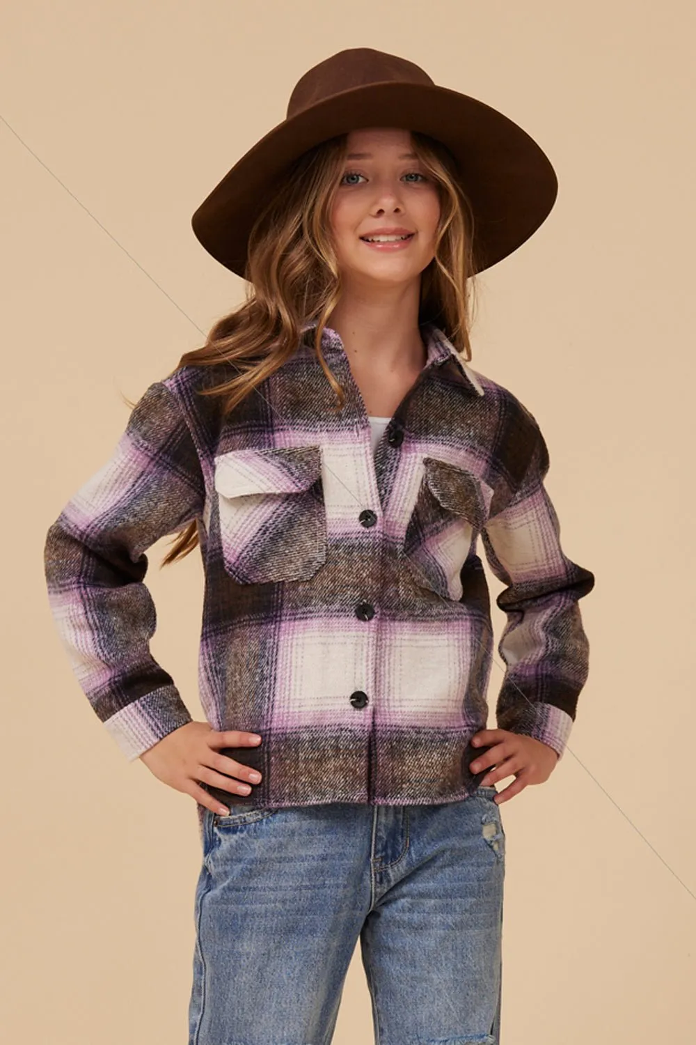 FLANNEL SHACKET- LAVENDER