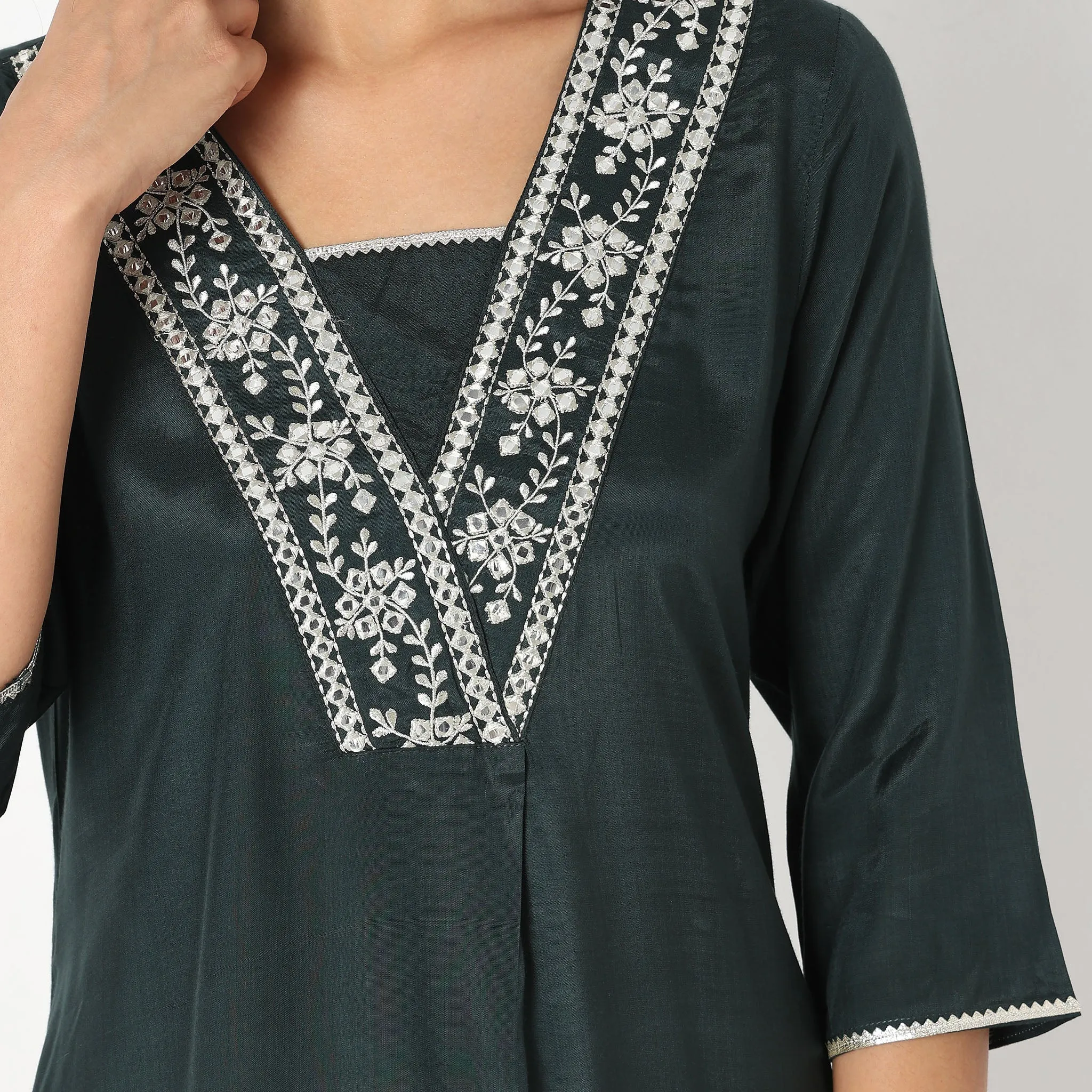 Flare Fit Embroidered Kurta