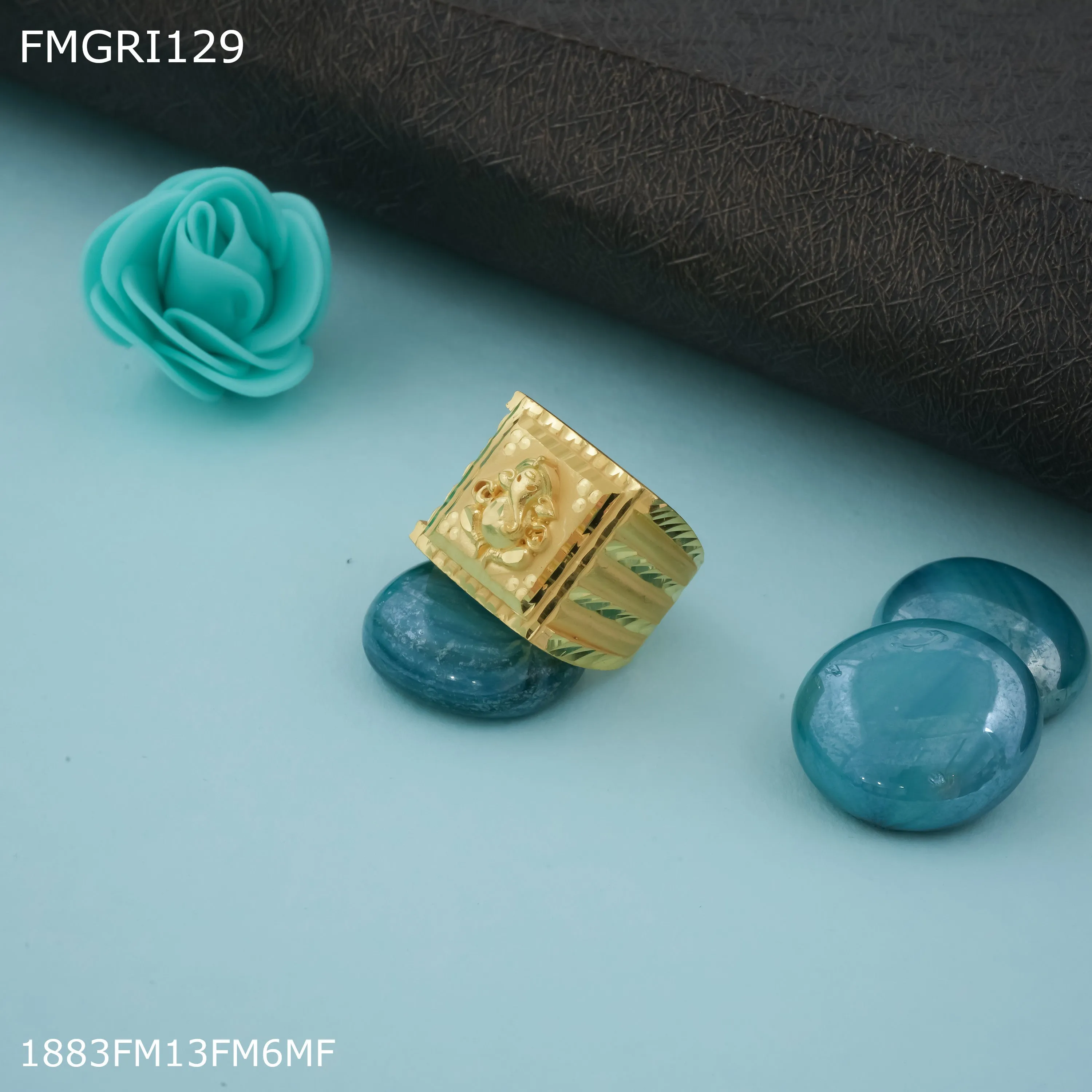 Freeme 1gm Ganpati plated ring for men - FMGRI129