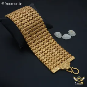 Freemen Four Line Gold Plated Heavy bracelet for Men  - FM116